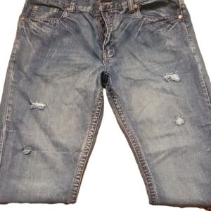 Black Y2K Flypaper Denim Jeans distressed Faded Baggy 38 32